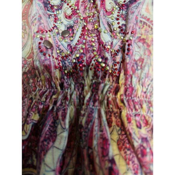 Whimsical Fairy Boho Sleeveless Tank Top Embellished Size S By One World - Picture 3 of 11